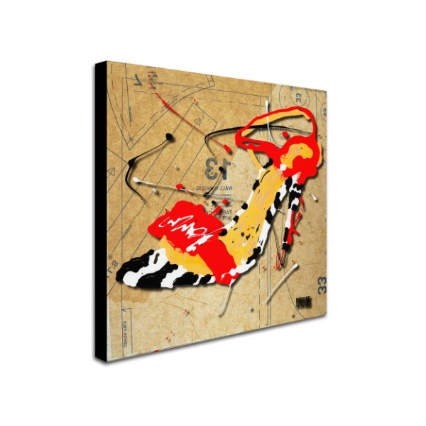 Roderick Stevens 'Zebra Heel Red' Canvas Art,18x18